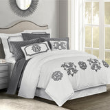 HiEnd Accents Madison Linen Duvet Cover FB1755DU-SK-GY Gray Face: 100% polyester, back: 100% cotton 110x96x0.5