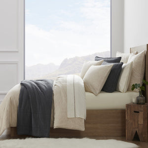 HiEnd Accents Tempe Matelassé Duvet Cover Set FB1759DS-SK-SD Sand Duvet Cover - Face and Back: 100% cotton; Fill: 100% polyester. Pillow Sham - Face and Back: 100% cotton. 110x96