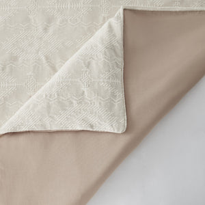 HiEnd Accents Tempe Matelassé Duvet Cover Set FB1759DS-SK-SD Sand Duvet Cover - Face and Back: 100% cotton; Fill: 100% polyester. Pillow Sham - Face and Back: 100% cotton. 110x96