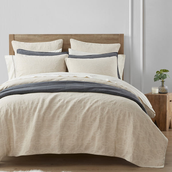 HiEnd Accents Tempe Matelassé Duvet Cover Set FB1759DS-SQ-SD Sand Duvet Cover - Face and Back: 100% cotton; Fill: 100% polyester. Pillow Sham - Face and Back: 100% cotton. 92x96