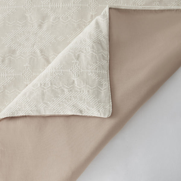 HiEnd Accents Tempe Matelassé Duvet Cover Set FB1759DS-TW-SD Sand Duvet Cover - Face and Back: 100% cotton; Fill: 100% polyester. Pillow Sham - Face and Back: 100% cotton. 68x88