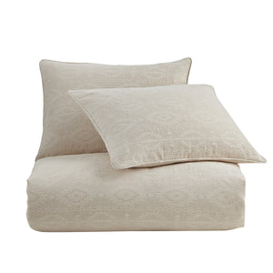 HiEnd Accents Tempe Matelassé Duvet Cover Set FB1759DS-TW-SD Sand Duvet Cover - Face and Back: 100% cotton; Fill: 100% polyester. Pillow Sham - Face and Back: 100% cotton. 68x88