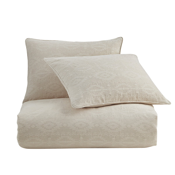 HiEnd Accents Tempe Matelassé Duvet Cover Set FB1759DS-TW-SD Sand Duvet Cover - Face and Back: 100% cotton; Fill: 100% polyester. Pillow Sham - Face and Back: 100% cotton. 68x88