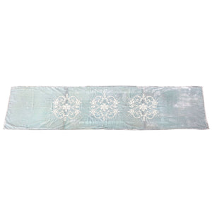 HiEnd Accents Belle Embroidery Bed Runner FB1772BR Gray Face: 65% polyester, 35% nylon; Back: 100% polyester 24x96x0.1