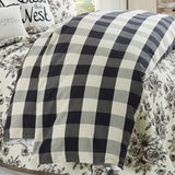 HiEnd Accents Camille Buffalo Check Duvet Cover Set FB1778DS-TW-BK Black & Natural 100% Cotton 68x88x0.2