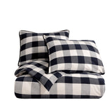 HiEnd Accents Camille Buffalo Check Duvet Cover Set FB1778DS-TW-BK Black & Natural 100% Cotton 68x88x0.2