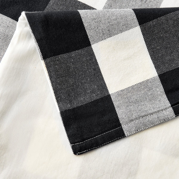 HiEnd Accents Camille Buffalo Check Comforter Set FB1778-TW-BK Black and Natural Comforter Face: 100% Cotton.  Back: 100% Cotton.  Filling: 100% Polyester.  Pillow Shams: 100% Cotton. 68x88x3