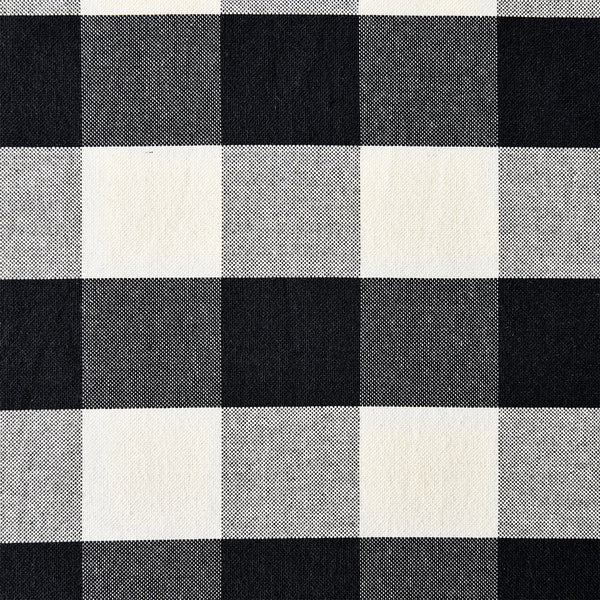 HiEnd Accents Camille Buffalo Check Comforter Set FB1778-TW-BK Black and Natural Comforter Face: 100% Cotton.  Back: 100% Cotton.  Filling: 100% Polyester.  Pillow Shams: 100% Cotton. 68x88x3