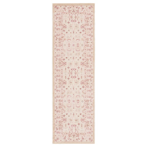 Jaipur Living Regal Damask Ivory/ Pink Runner Rug (2'6"X8')