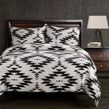 HiEnd Accents Amelia Aztec Comforter Set FB1826-SK-OC Black, White Comforter - Face: 100% polyester; Back: 100% cotton; Fill: 100% polyester. Pillow Sham - 100% polyester. 110x96x3