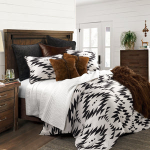 HiEnd Accents Amelia Aztec Comforter Set FB1826-SK-OC Black, White Comforter - Face: 100% polyester; Back: 100% cotton; Fill: 100% polyester. Pillow Sham - 100% polyester. 110x96x3