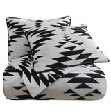 HiEnd Accents Amelia Aztec Comforter Set FB1826-SQ-OC Black, White Comforter - Face: 100% polyester; Back: 100% cotton; Fill: 100% polyester. Pillow Sham - 100% polyester. 92x96x3