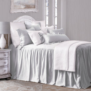 HiEnd Accents Luna Washed Linen Bedspread Set FB1827-TW-GY Gray Skirt: 70% viscose/30% linen, Decking (face): 70% viscose/30% linen, Decking (back): 100% polyester 39x76x0.2