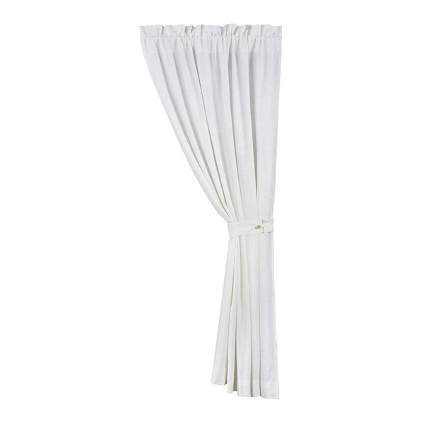 HiEnd Accents Luna Extra Long Lined Curtain Panel FB1827C2-OS-WH White 70% viscose, 30% linen 48x120