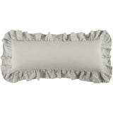 HiEnd Accents Luna Washed Linen Ruffled Lumbar Pillow FB1827P1-OS-GY Gray Shell: 70% viscose, 30% linen; Fill: 100% waterfowl feathers 14x36x4