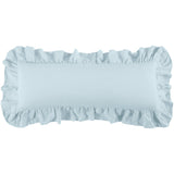 HiEnd Accents Luna Washed Linen Ruffled Lumbar Pillow FB1827P1-OS-LB Light Blue Shell: 70% viscose, 30% linen; Fill: 100% waterfowl feathers 14.0 x 36.0 x 4.0