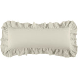 HiEnd Accents Luna Washed Linen Ruffled Lumbar Pillow FB1827P1-OS-LT Light Tan Shell: 70% viscose, 30% linen; Fill: 100% waterfowl feathers 14x36x4