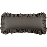 HiEnd Accents Luna Washed Linen Ruffled Lumbar Pillow FB1827P1-OS-SL Slate Shell: 70% viscose, 30% linen; Fill: 100% waterfowl feathers 14x36x4