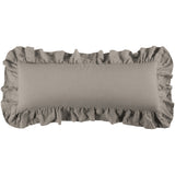 HiEnd Accents Luna Washed Linen Ruffled Lumbar Pillow FB1827P1-OS-TP Taupe Shell: 70% viscose, 30% linen; Fill: 100% waterfowl feathers 14x36x4