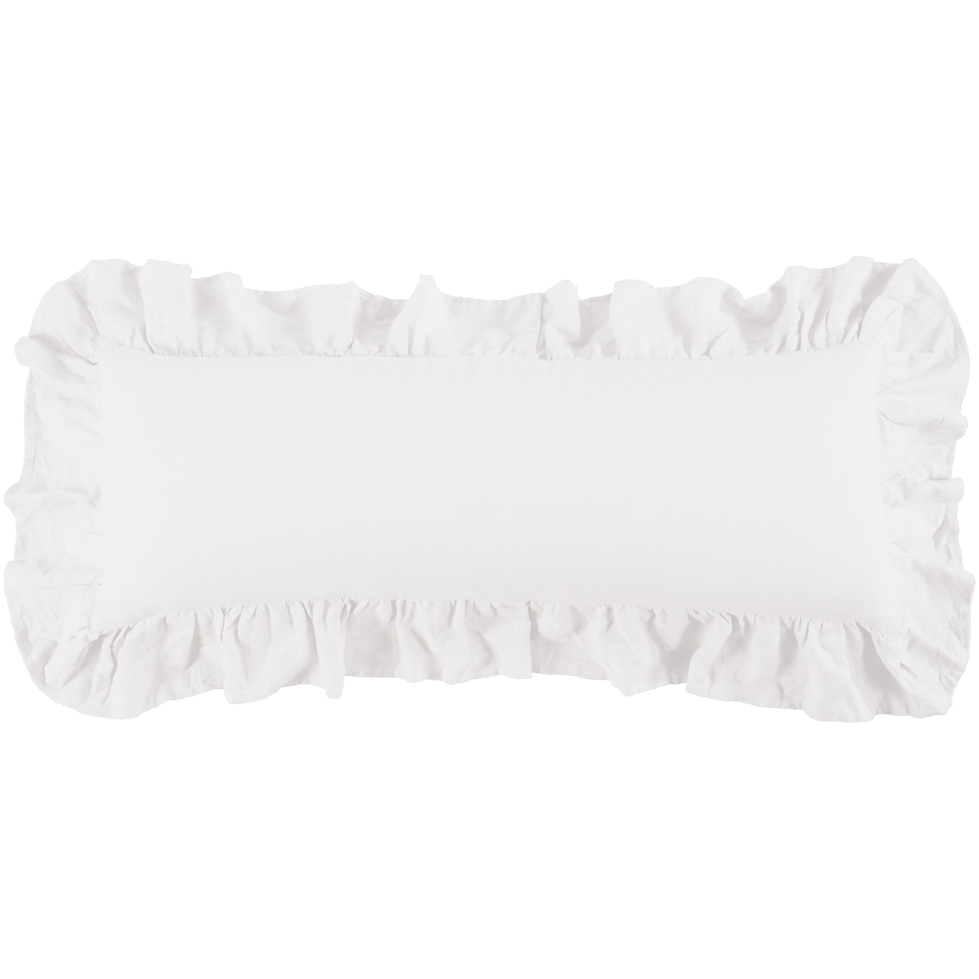HiEnd Accents Luna Washed Linen Ruffled Lumbar Pillow - Thumbnail 5