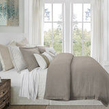 HiEnd Accents Hera Washed Linen Flange Comforter Set FB1927-SK-TP Taupe Face: 70% viscose, 30% linen; Back: 100% cotton; Fill: 100% polyester 110.0 x 96.0 x 3.0