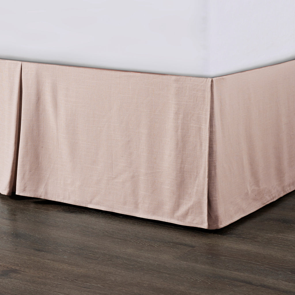 HiEnd Accents Hera Washed Linen Tailored Bed Skirt FB1927BS-KG-BH Blush Skirt: 70% viscose, 30% linen; Decking: 100% polyester 78x80+18