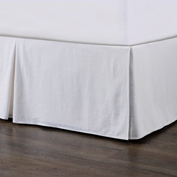 HiEnd Accents Hera Washed Linen Tailored Bed Skirt FB1927BS-KG-WH White Skirt: 70% viscose, 30% linen; Decking: 100% polyester 78x80+18