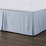 HiEnd Accents Hera Washed Linen Tailored Bed Skirt FB1927BS-QN-LB Light Blue Skirt: 70% viscose, 30% linen; Decking: 100% polyester 60x80+18