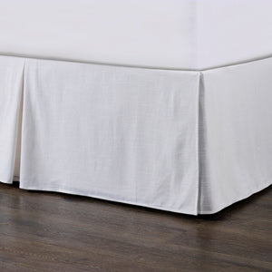 HiEnd Accents Hera Washed Linen Tailored Bed Skirt FB1927BS-QN-WH White Skirt: 70% viscose, 30% linen; Decking: 100% polyester 60x80+18