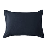 HiEnd Accents Hera Washed Linen Tailored Dutch Euro Pillow FB1927DE-OS-NA Navy Shell: 70% viscose, 30% linen; Fill: 100% waterfowl feathers 27x39x5