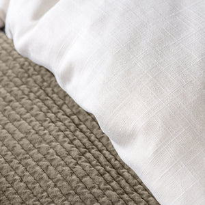 HiEnd Accents Hera Washed Linen Flange Duvet Cover FB1927DU-TW-WH White Face: 70% viscose, 30% linen; Back: 100% cotton 68x88x0.5