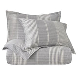 HiEnd Accents Lane Stripe Duvet Cover Set FB1933DU-SQ-GY Gray 100% cotton 92x96x0.5