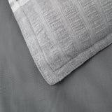 HiEnd Accents Lane Stripe Duvet Cover Set FB1933DU-SQ-GY Gray 100% cotton 92x96x0.5