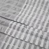 HiEnd Accents Lane Stripe Duvet Cover Set FB1933DU-SQ-GY Gray 100% cotton 92x96x0.5