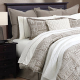 HiEnd Accents Trent Comforter Set FB1934-SQ-OC Taupe Comforter Face: 100% Polyester. Back: 100% Cotton. Filling: 100% Polyester; Pillow Shams: 100% Polyester. 92x96x0.5