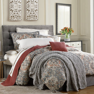 HiEnd Accents Carmen Kilim Comforter Set FB1936-FL-OC Taupe Face: 70% viscose, 30% linen; Back: 100% cotton; Fill: 100% polyester 80x90x1