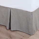 Solid Taupe Faux Linen Bed Skirt