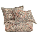 HiEnd Accents Carmen Kilim Duvet Cover Set FB1936DS-SQ-OC Taupe Face: 70% viscose, 30% linen; Back: 100% cotton; Fill: 100% polyester 92x96x1