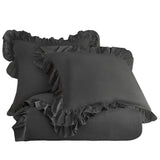 HiEnd Accents Lily Washed Linen Comforter Set FB1947-SK-SL Slate Comforter - Face: 70% viscose, 30% linen; Back: 100% cotton; Fill: 100% polyester. Pillow Sham - 70% viscose, 30% linen. 110x96x3