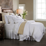 HiEnd Accents Lily Washed Linen Comforter Set FB1947-SK-WH White Comforter - Face: 70% viscose, 30% linen; Back: 100% cotton; Fill: 100% polyester. Pillow Sham - 70% viscose, 30% linen. 110x96x3