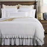 HiEnd Accents Lily Washed Linen Comforter Set FB1947-SQ-WH White Face: 70% Viscose, 30% Linen. Back: 100% Cotton. Filling: 100% polyester 92x96x3