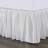 HiEnd Accents Lily Washed Linen Gathered Bed Skirt FB1947BS-KG-WH White Skirt: 70% viscose, 30% linen; Decking: 100% polyester 78x80x18