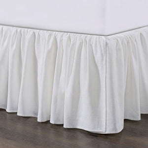 HiEnd Accents Lily Washed Linen Gathered Bed Skirt FB1947BS-QN-WH White Skirt: 70% viscose, 30% linen; Decking: 100% polyester 60x80x18