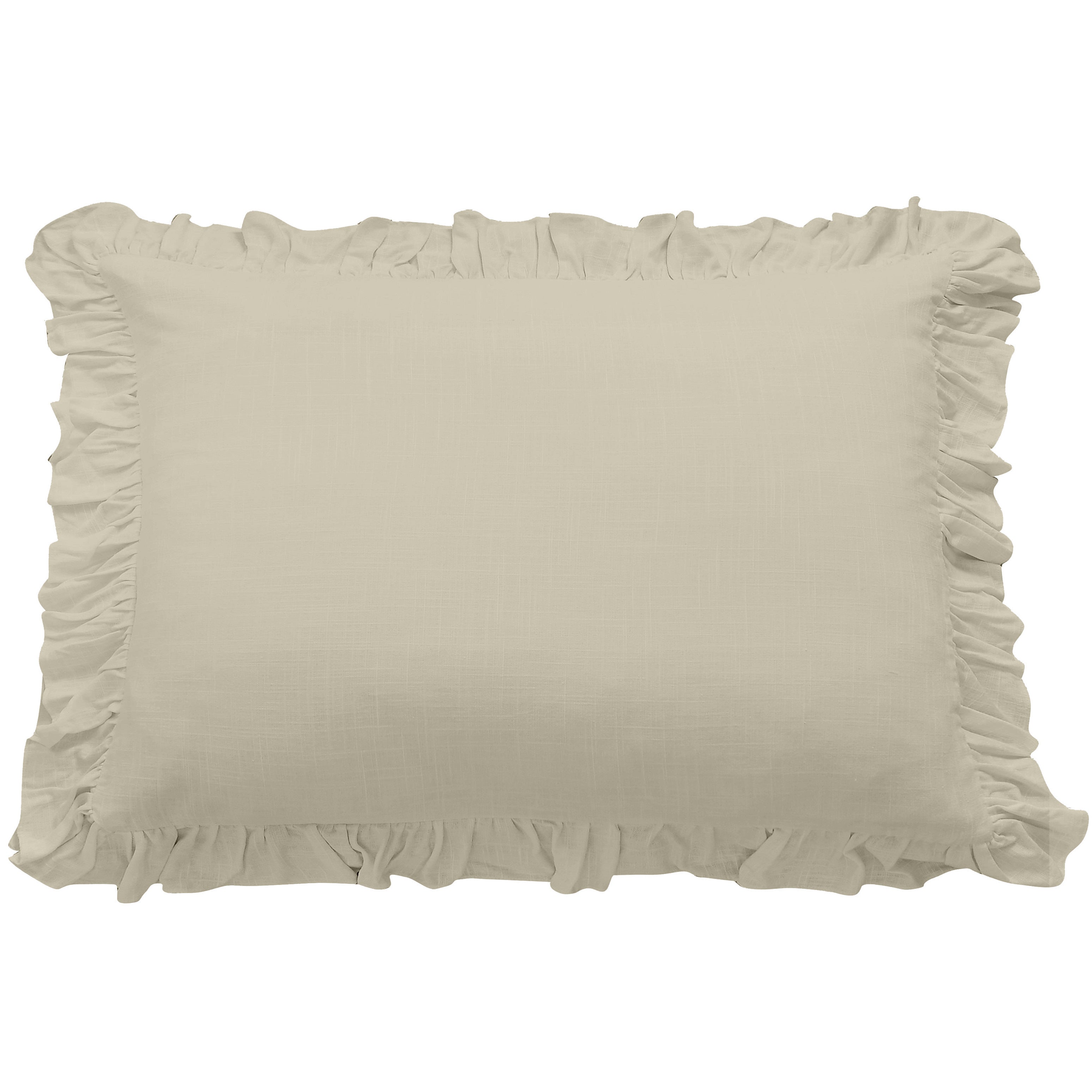Lily Washed Linen Ruffled Euro Pillow - Thumbnail 4