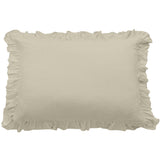 HiEnd Accents Lily Washed Linen Ruffled Dutch Euro Pillow FB1947DE-OS-LT Light Tan Shell: 70% Viscose, 30% Linen, Filling: 100% Waterfowl Feathers 27x39x5