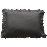 HiEnd Accents Lily Washed Linen Ruffled Dutch Euro Pillow FB1947DE-OS-SL Slate Shell: 70% viscose, 30% linen; Fill: 100% waterfowl feathers 27.0 x 39.0