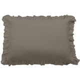 HiEnd Accents Lily Washed Linen Ruffled Dutch Euro Pillow FB1947DE-OS-TP Taupe Shell: 70% viscose, 30% linen; Fill: 100% waterfowl feathers 27.0 x 39.0 x 5.0