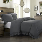 HiEnd Accents Lily Washed Linen Duvet Cover FB1947DU-SK-SL Slate Face: 70% viscose, 30% linen; Back: 100% cotton 110x96x0.1