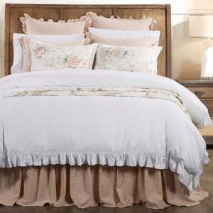 HiEnd Accents Lily Washed Linen Duvet Cover FB1947DU-SK-WH White Face: 70% Viscose, 30% Linen. Back:100% Cotton. 110x96x0.1