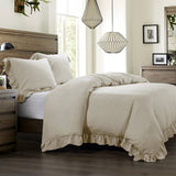 HiEnd Accents Lily Washed Linen Duvet Cover FB1947DU-SQ-LT Light Tan Face: 70% viscose, 30% linen; Back: 100% cotton 92x96x0.1